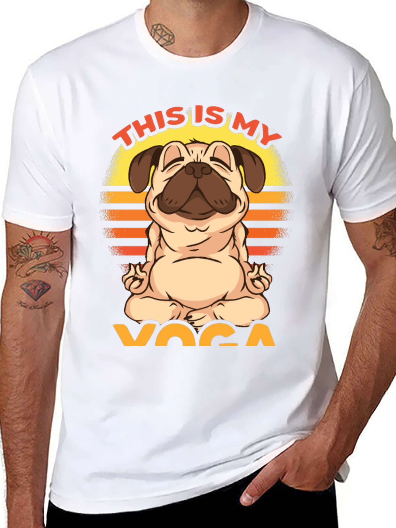 Yoga Pug T-Shirt - Meditating Dog Tee