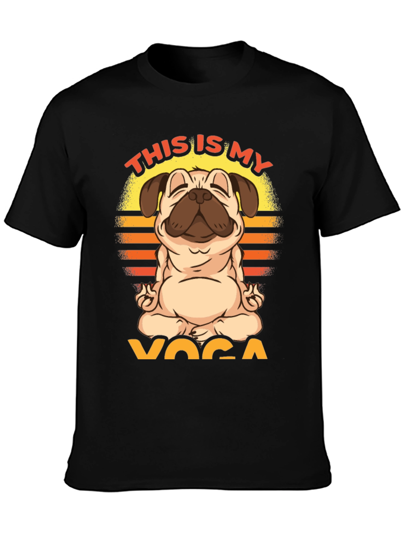 Yoga Pug T-Shirt - Meditating Dog Tee