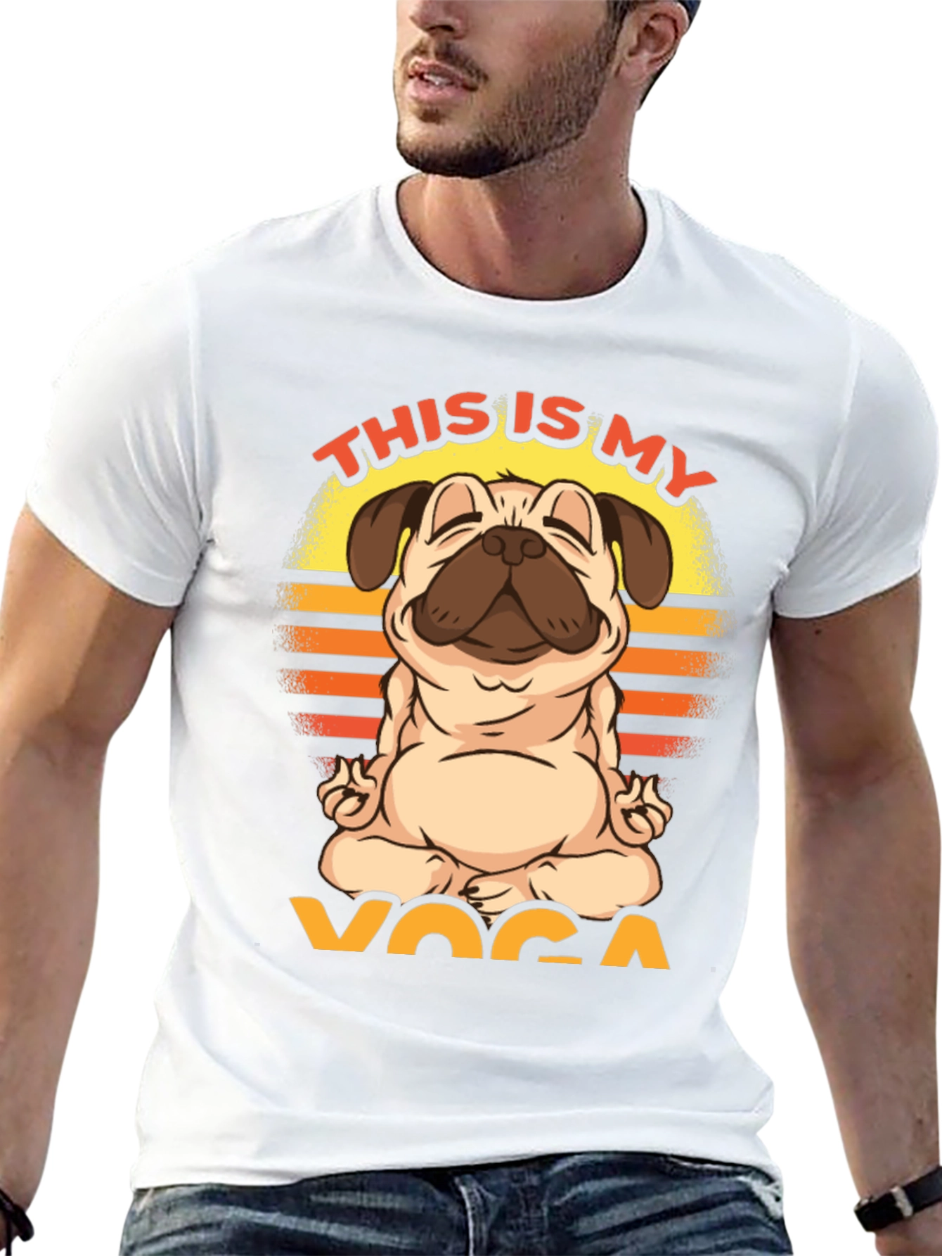 Yoga Pug T-Shirt - Meditating Dog Tee
