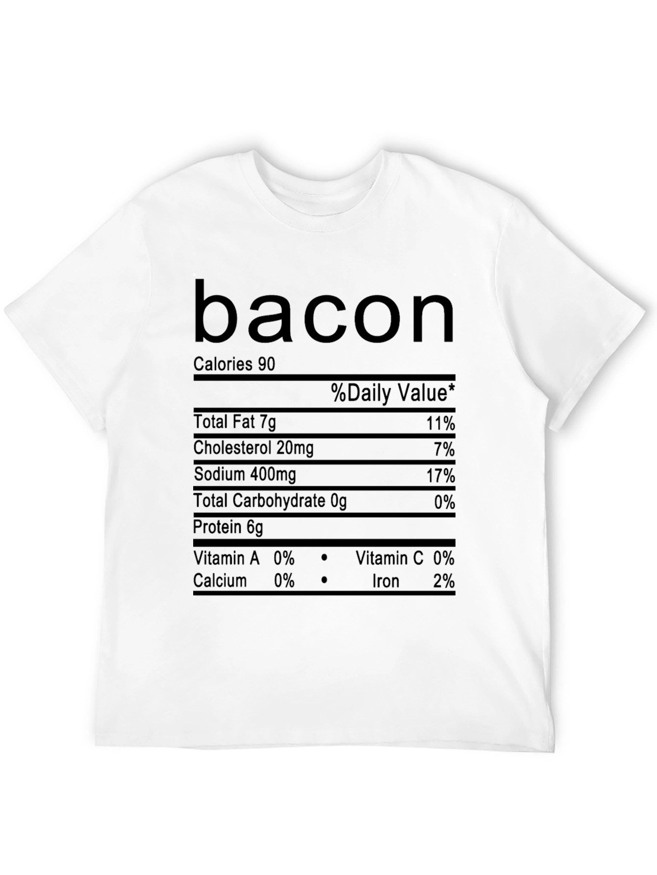 Funny Bacon Nutrition Facts Mens T-Shirt