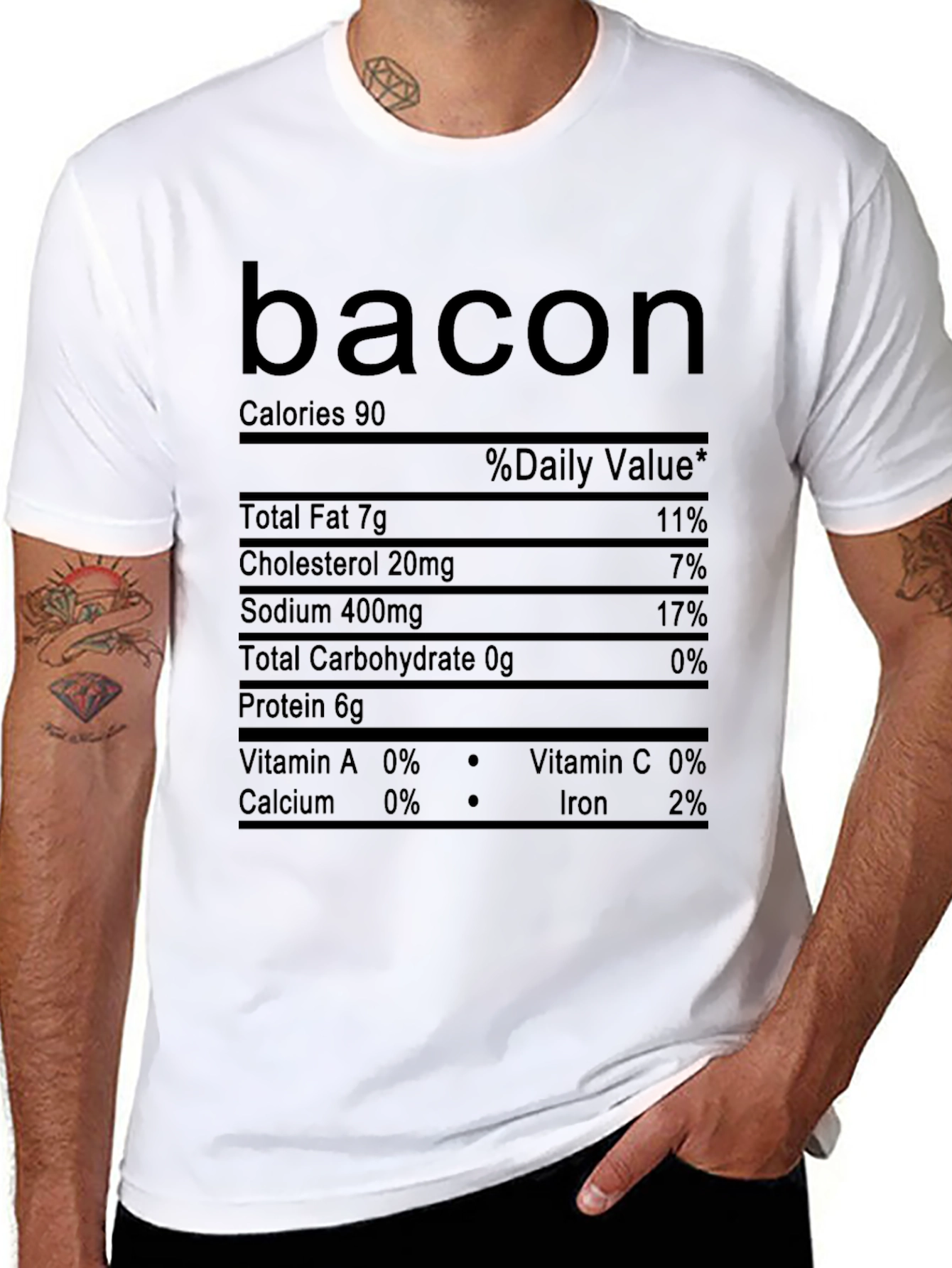 Funny Bacon Nutrition Facts Mens T-Shirt