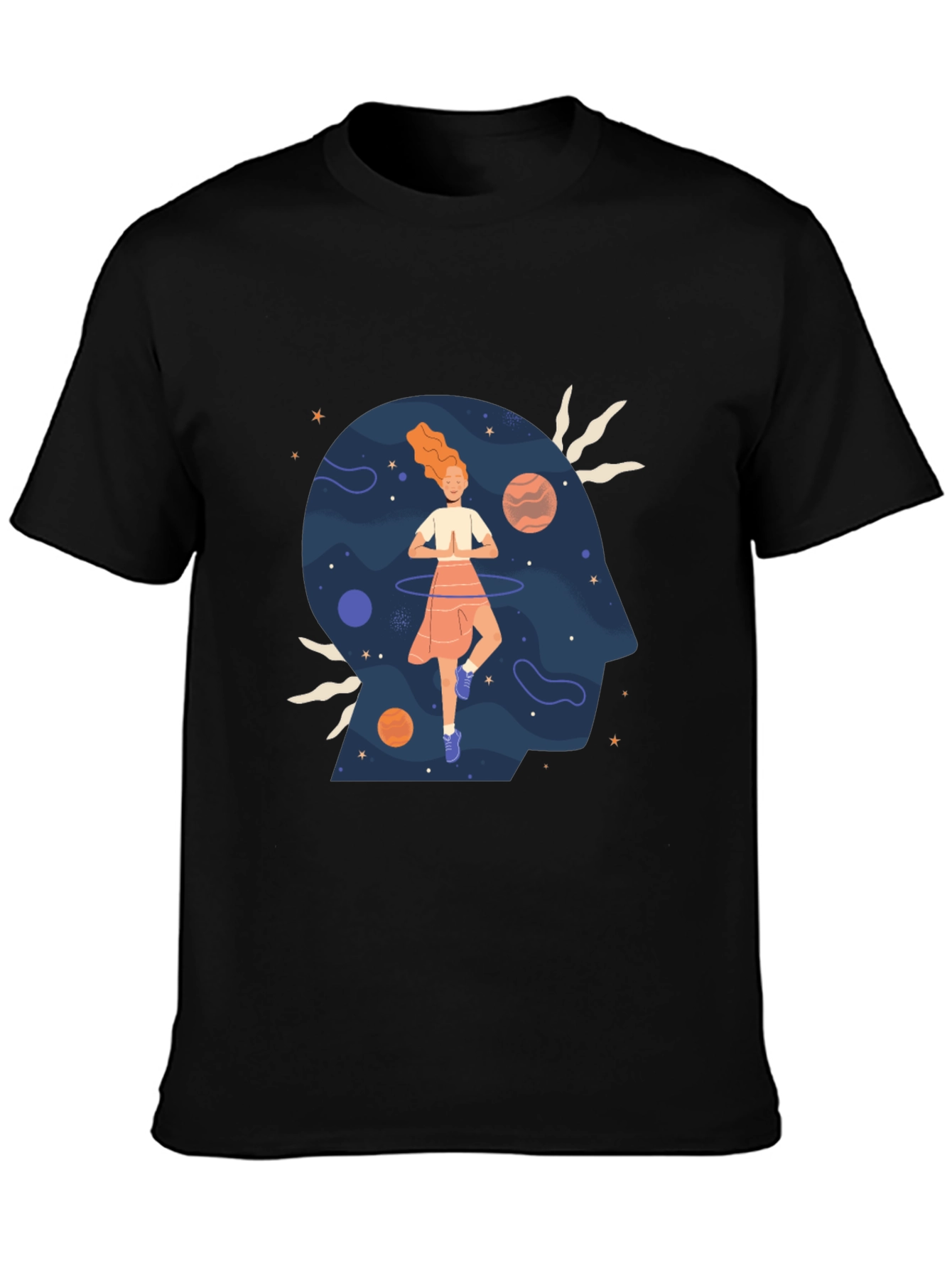 Mindful Universe Graphic Tee - Black Cotton