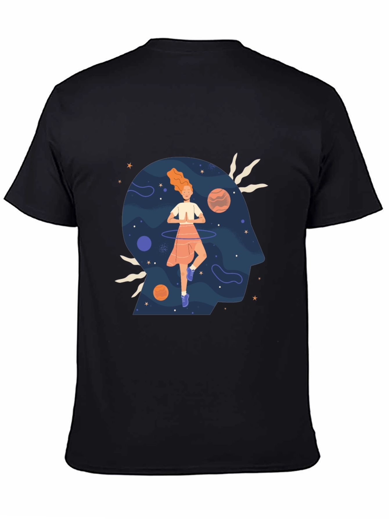 Mindful Universe Graphic Tee - Black Cotton