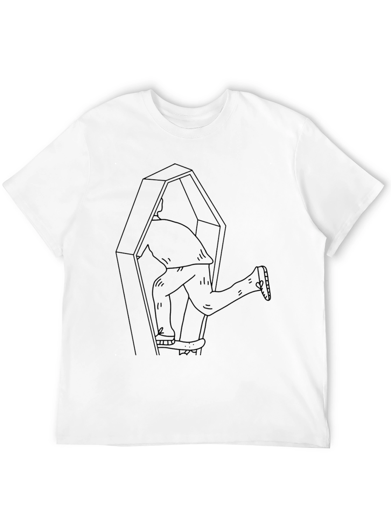 Funny Coffin Escape Mens Black T-Shirt