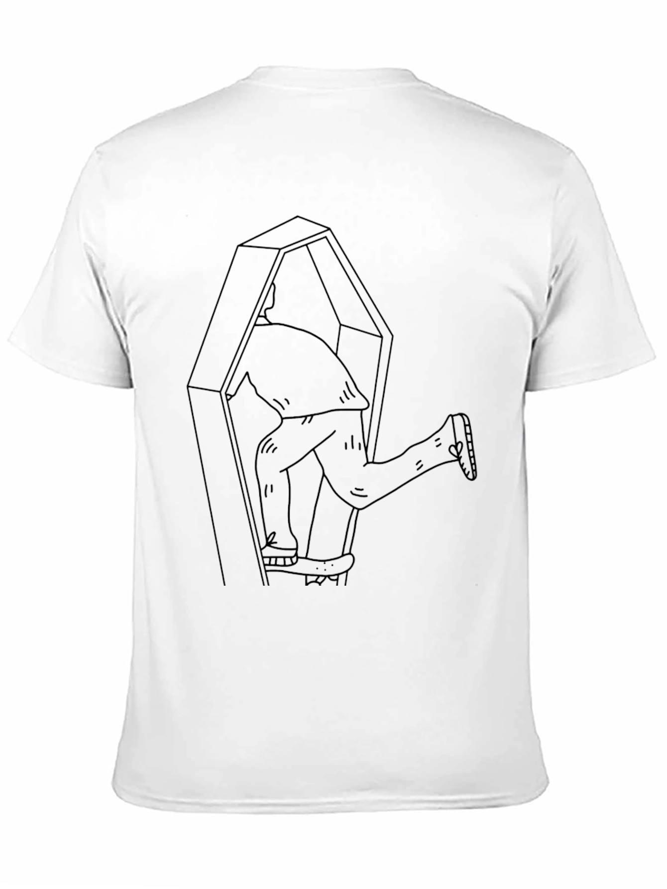 Funny Coffin Escape Mens Black T-Shirt