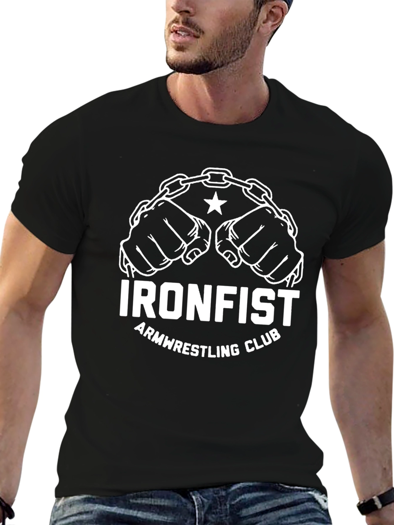 Ironfist Armwrestling Club T-Shirt - Black Graphic Tee