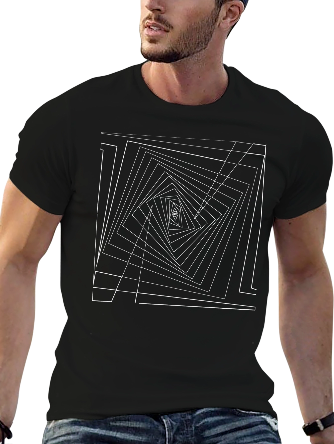 Abstract Illusion Black T-Shirt