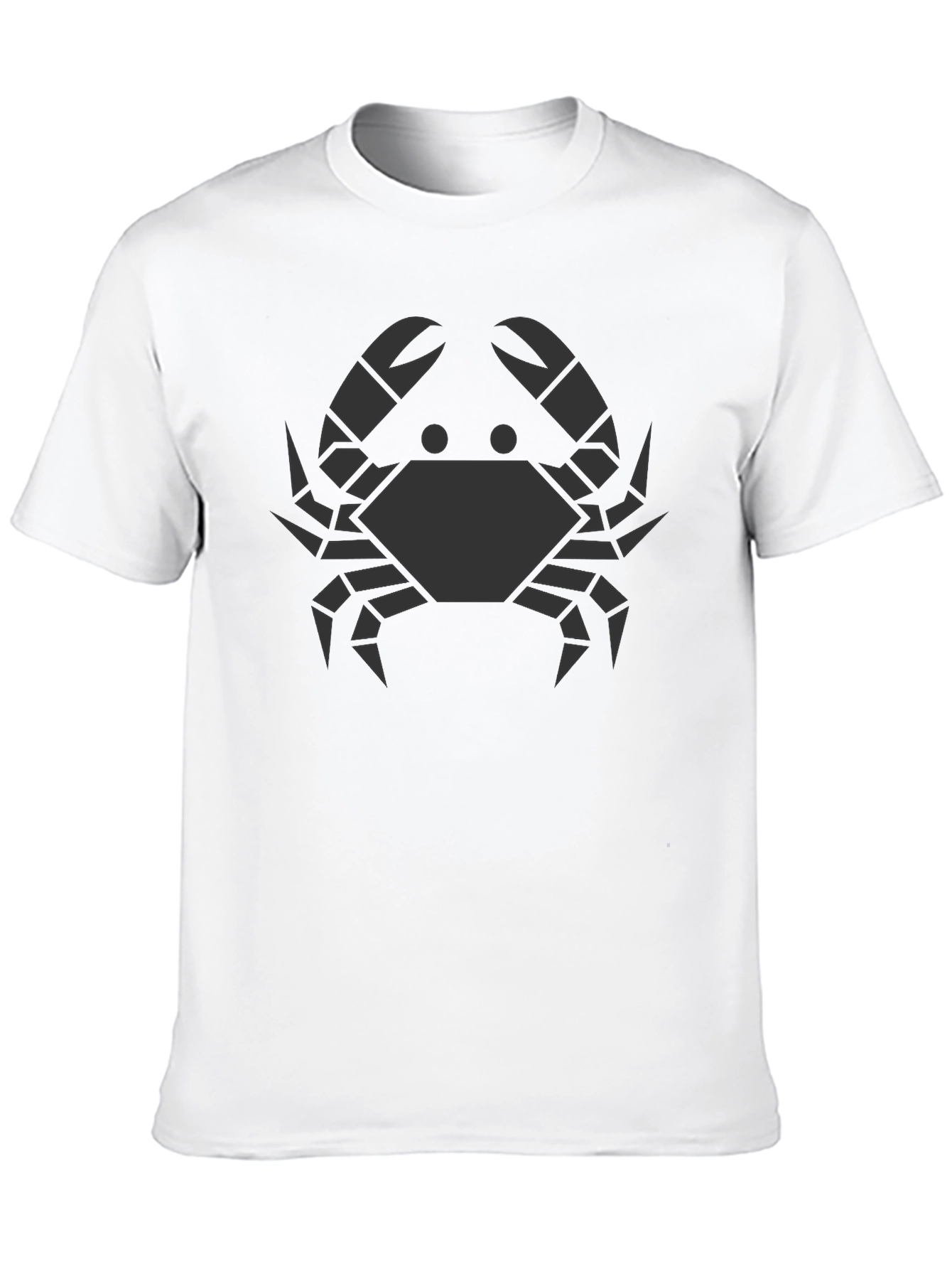 Geometric Crab Graphic Tee - Black Cotton T-Shirt