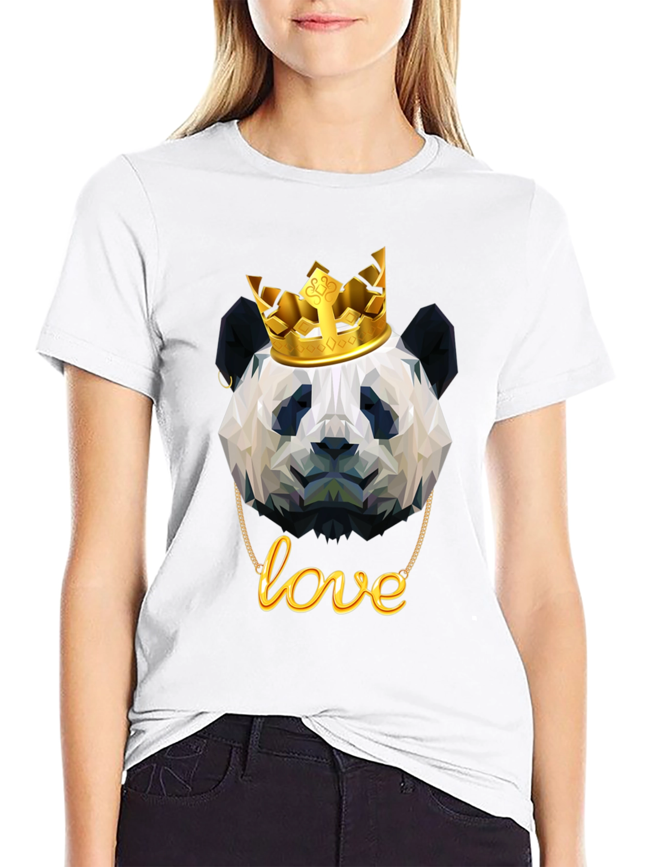 Panda King T-Shirt - Geometric Design