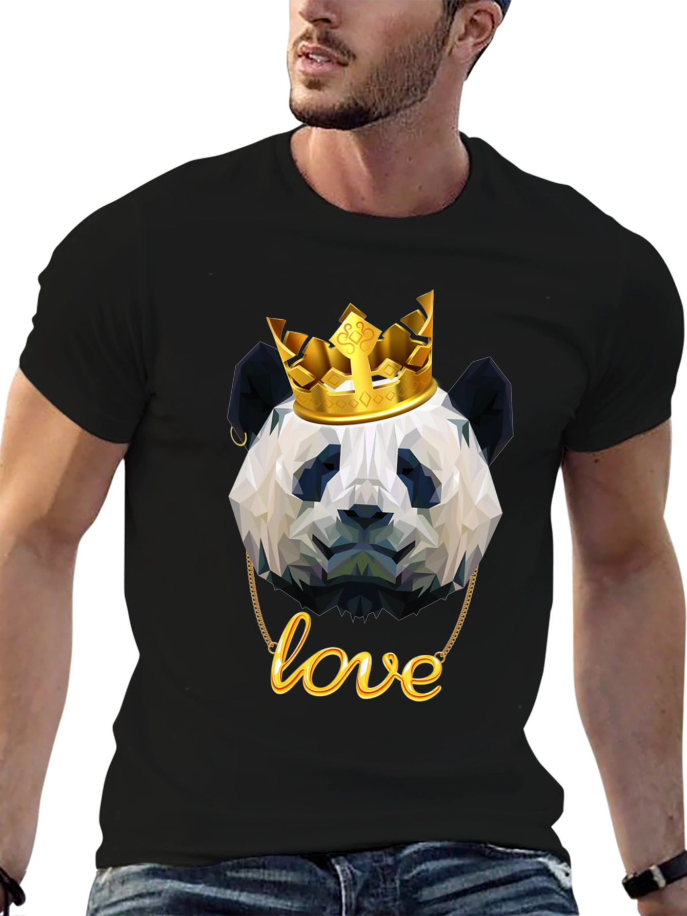 Panda King T-Shirt - Geometric Design