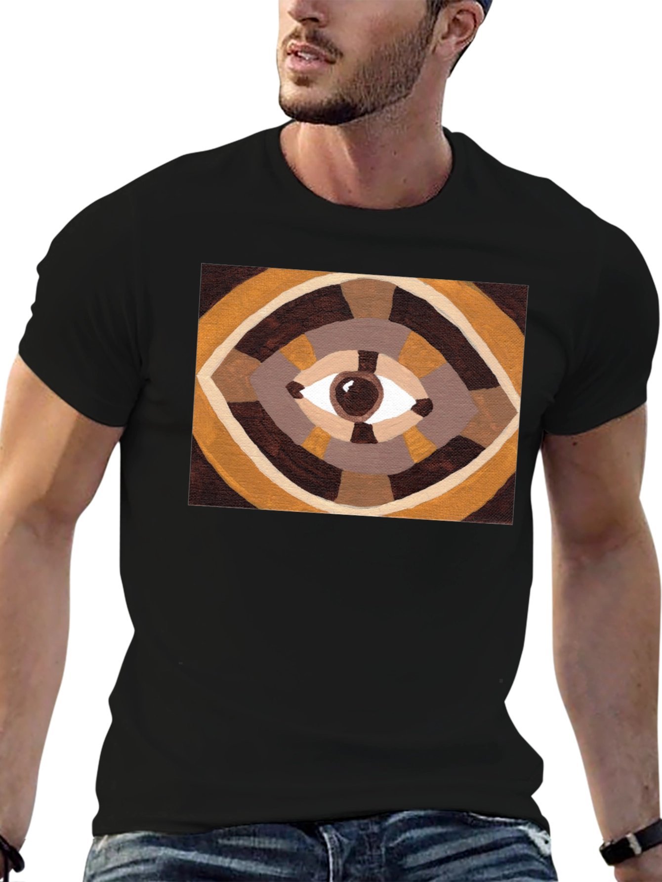 Eye Design Graphic T-Shirt - Black