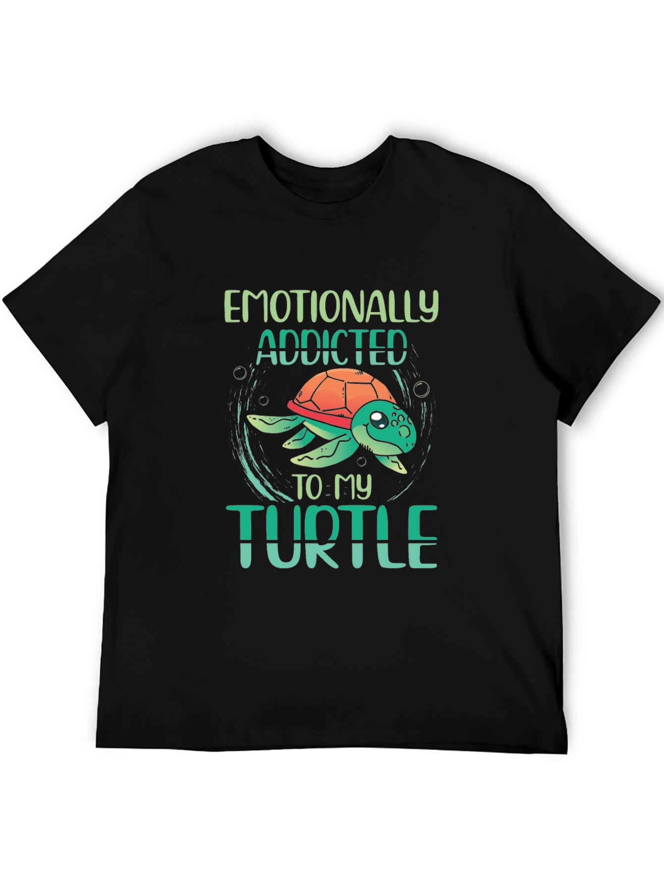 Emotionally Addicted to My Turtle Black T-Shirt