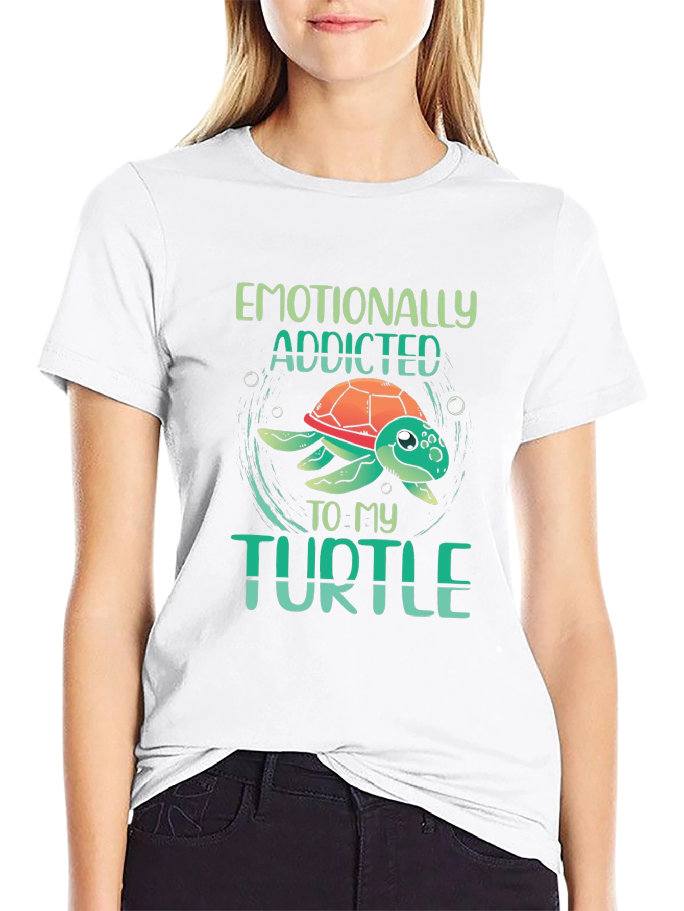 Emotionally Addicted to My Turtle Black T-Shirt