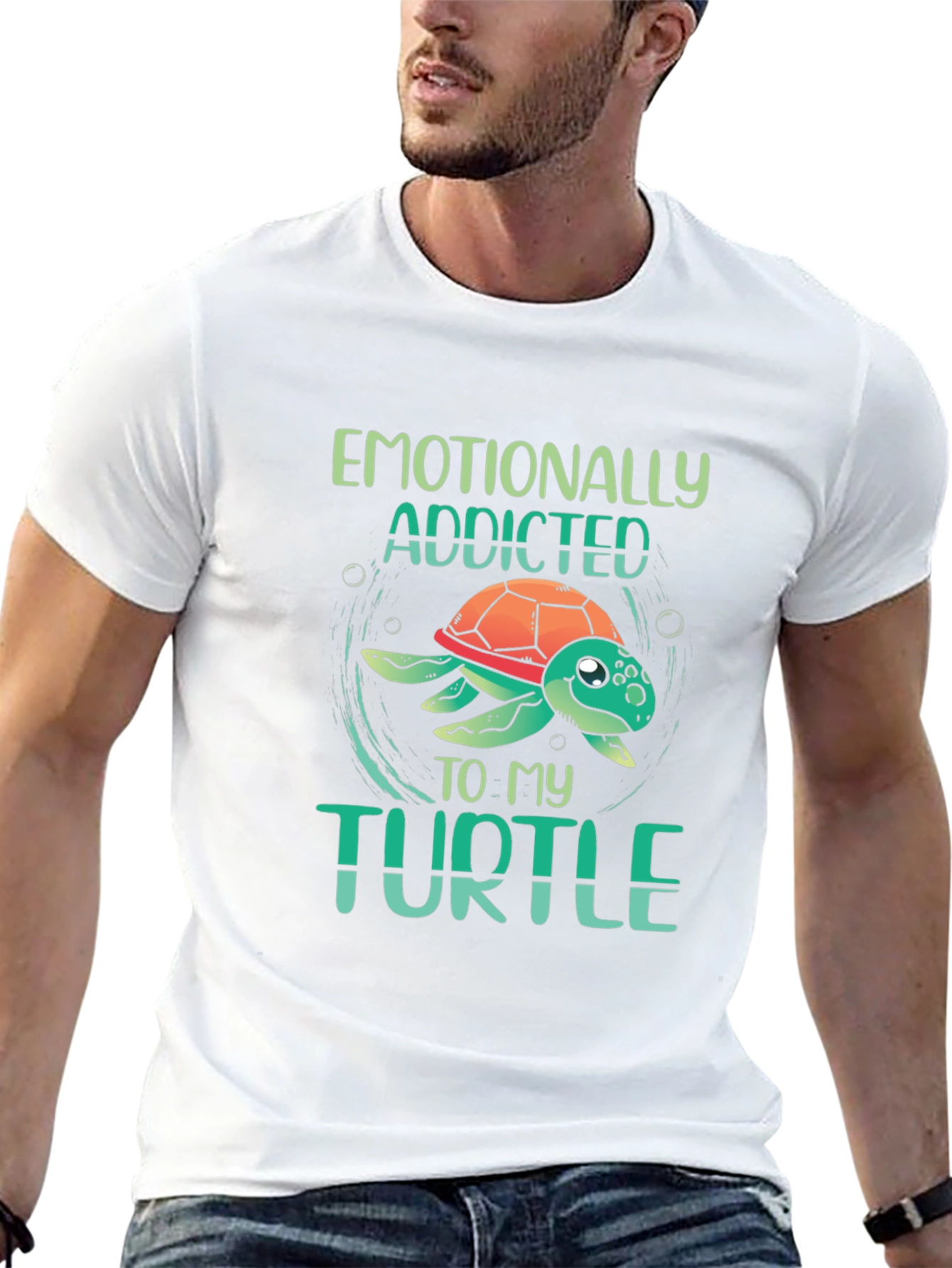Emotionally Addicted to My Turtle Black T-Shirt