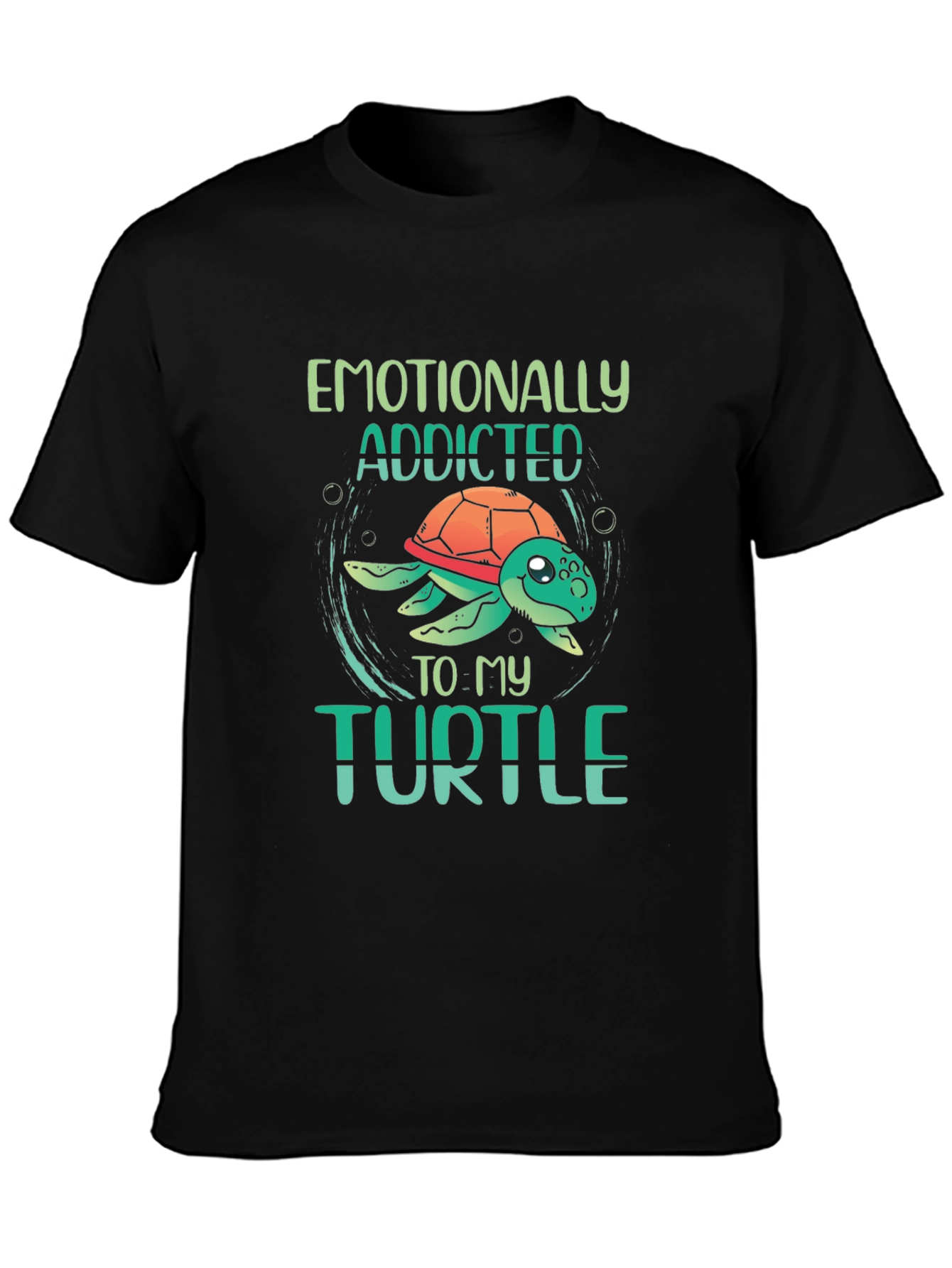 Emotionally Addicted to My Turtle Black T-Shirt