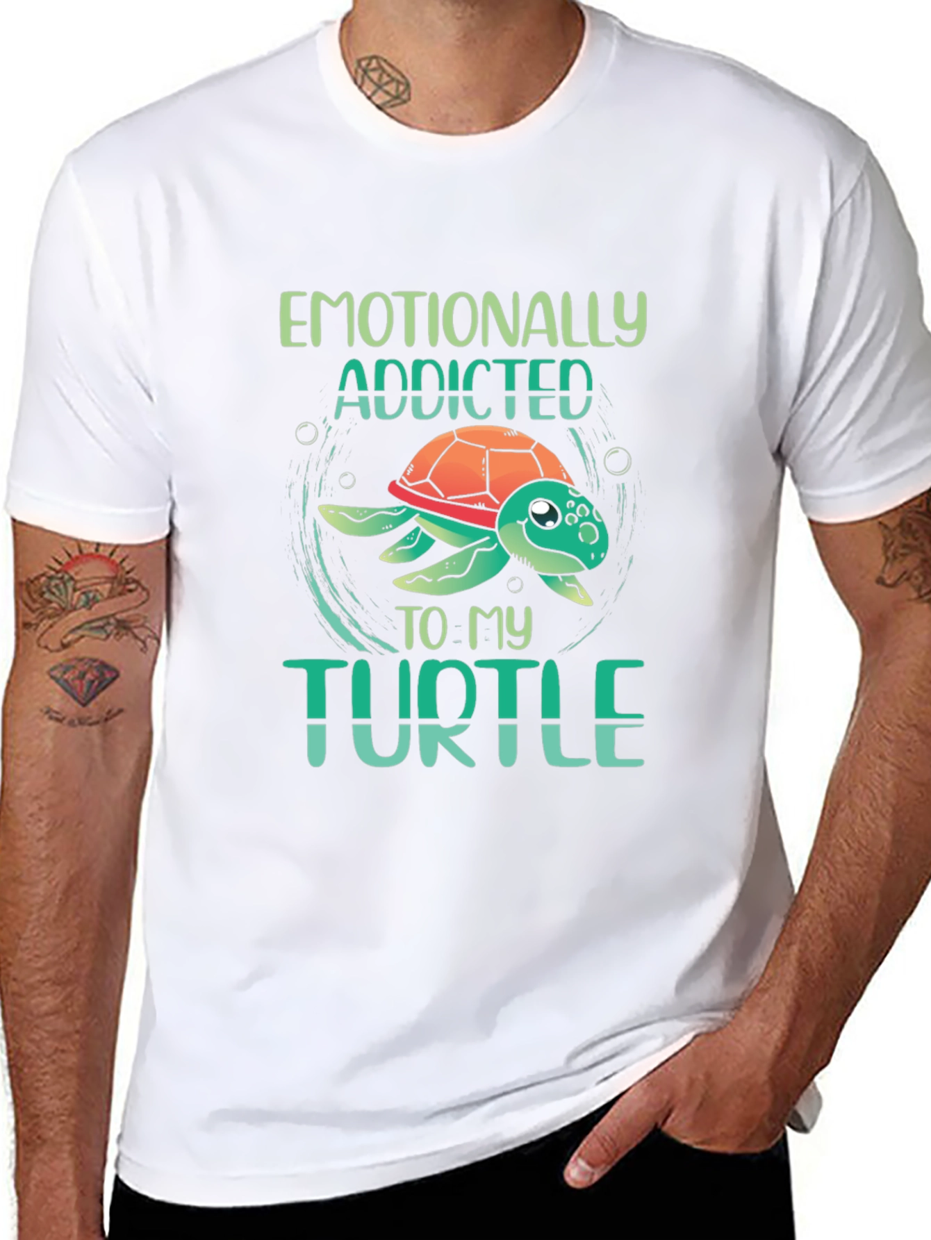 Emotionally Addicted to My Turtle Black T-Shirt