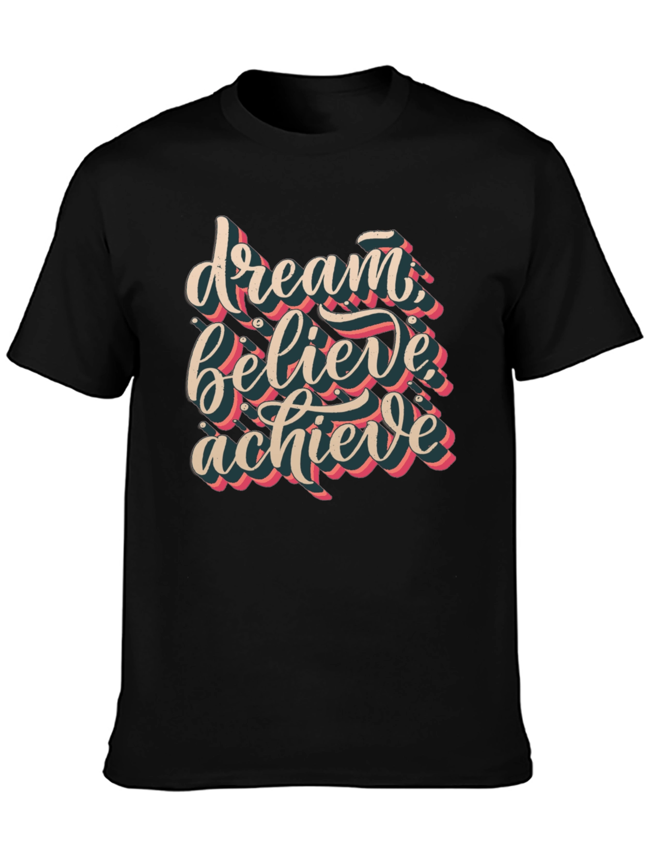Dream Believe Achieve Graphic Tee - Black