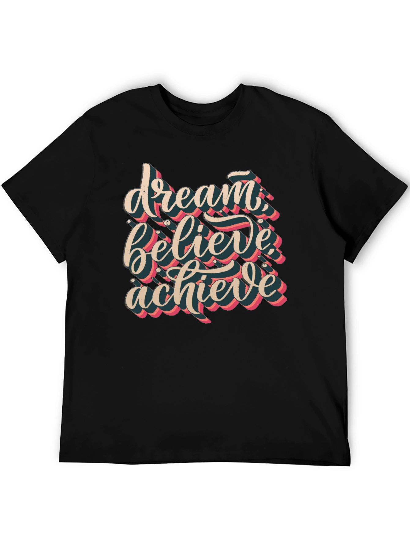 Dream Believe Achieve Graphic Tee - Black