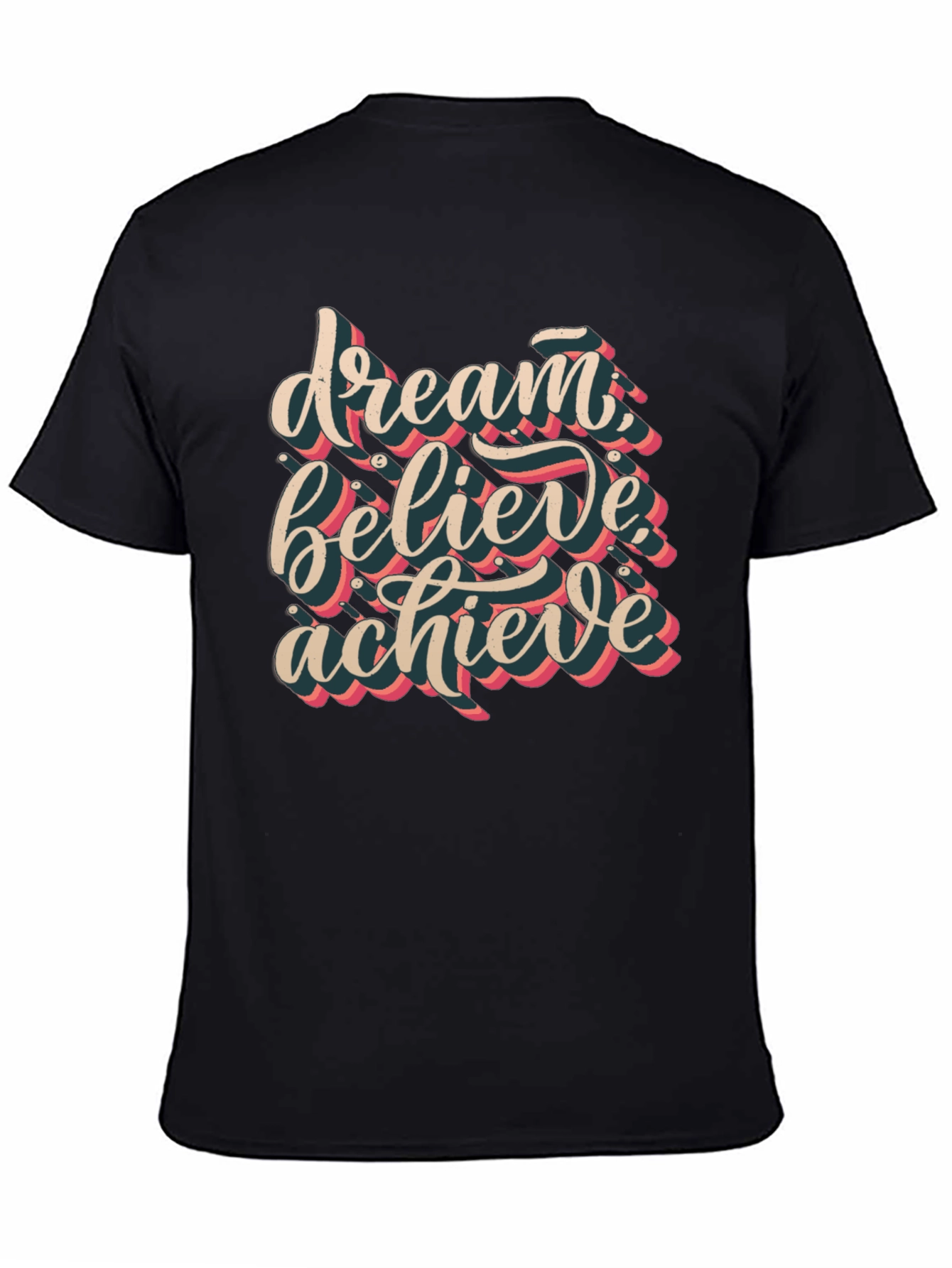 Dream Believe Achieve Graphic Tee - Black