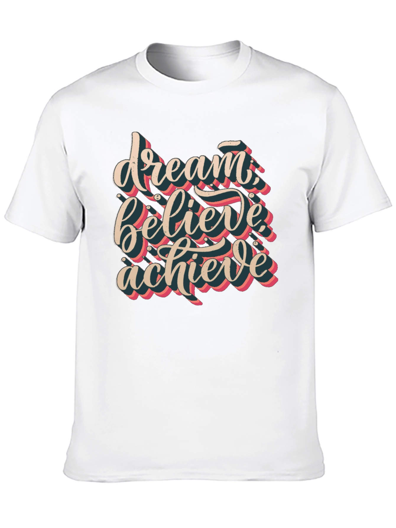 Dream Believe Achieve Graphic Tee - Black