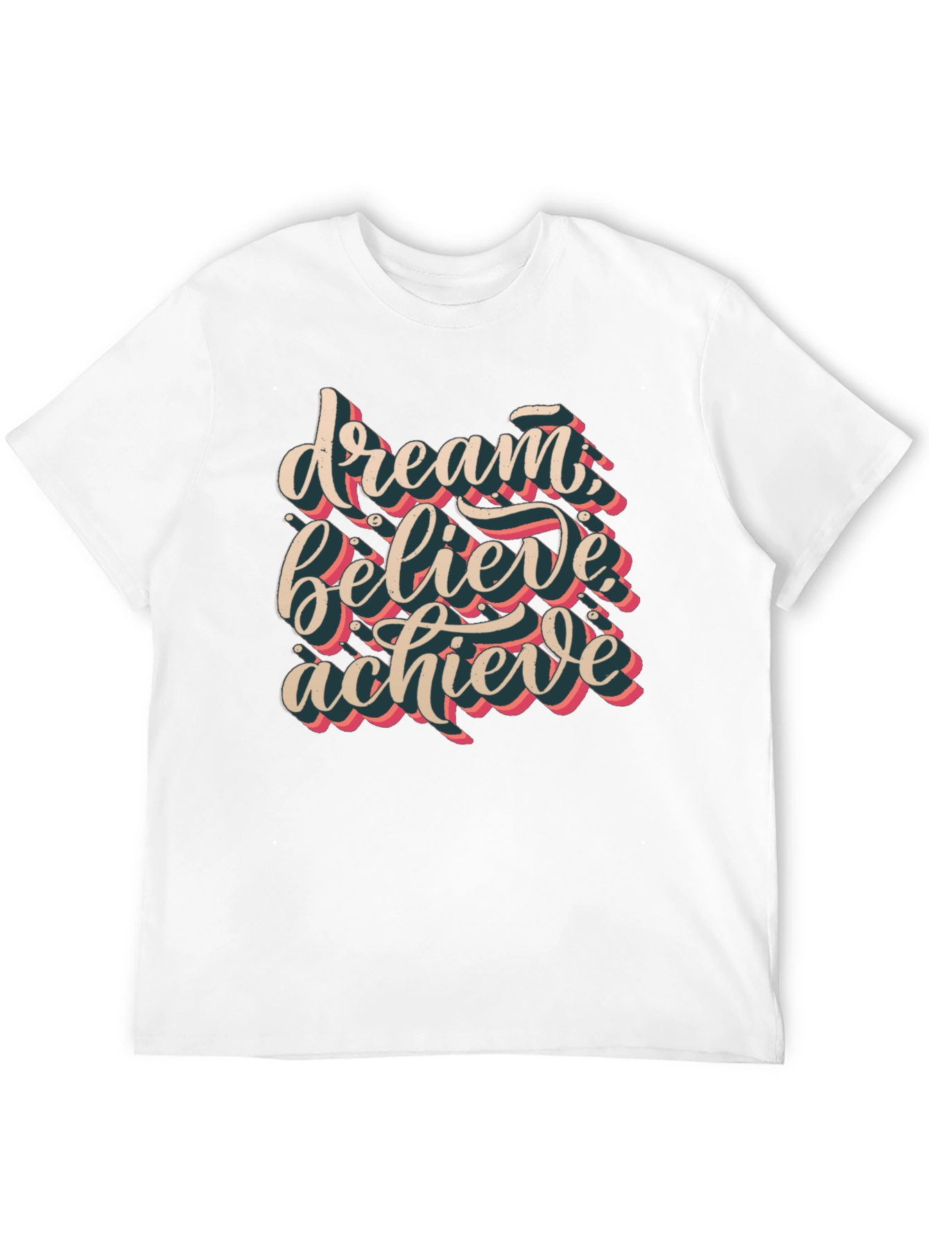 Dream Believe Achieve Graphic Tee - Black