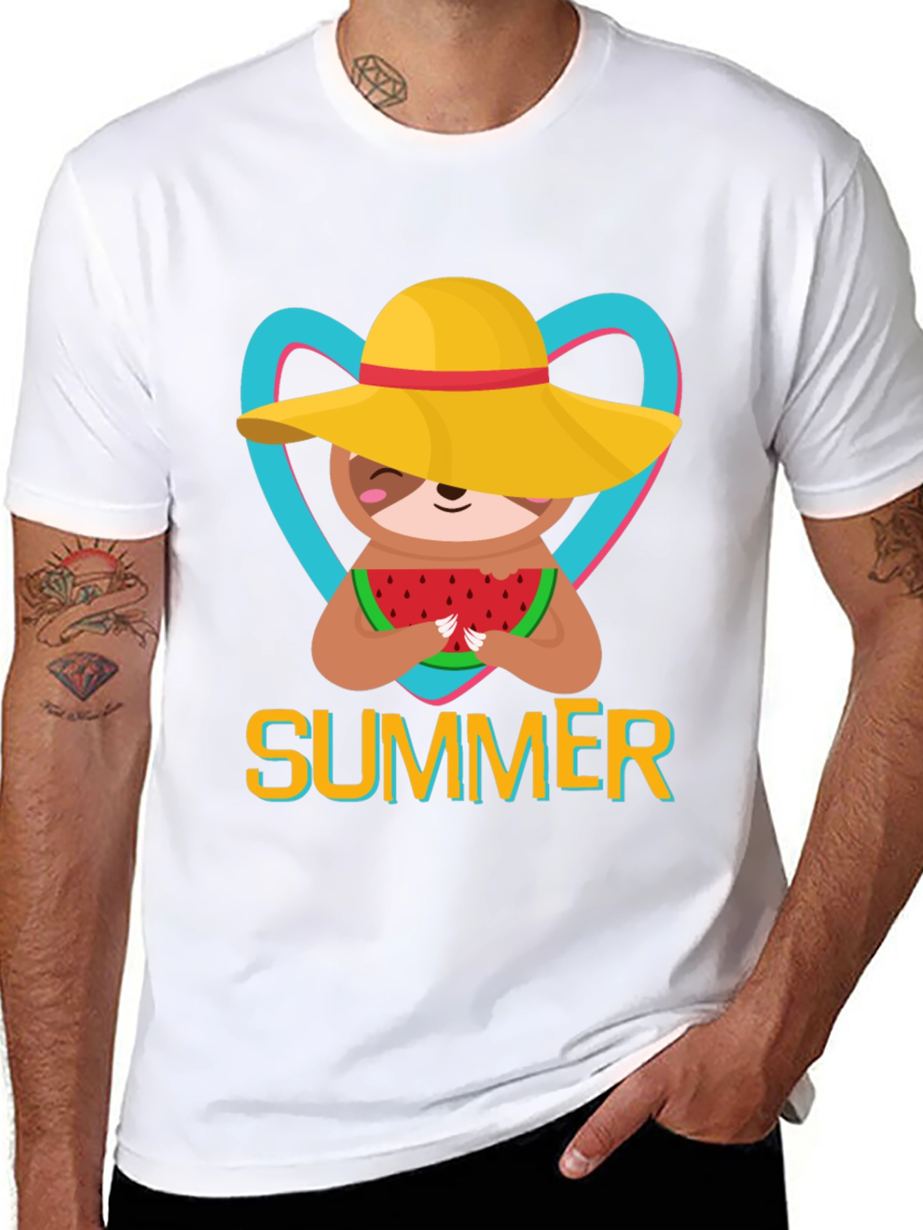 Summer Sloth T-Shirt: Watermelon & Sunshine!