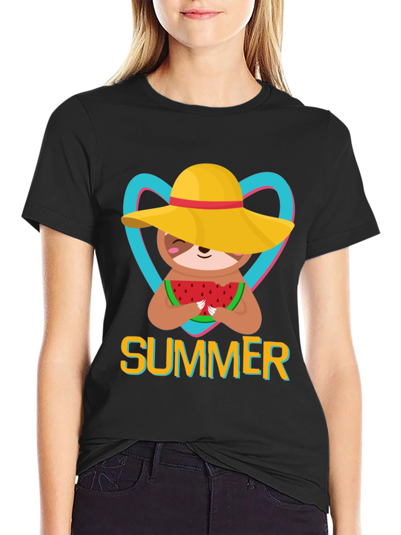 Summer Sloth T-Shirt: Watermelon & Sunshine!