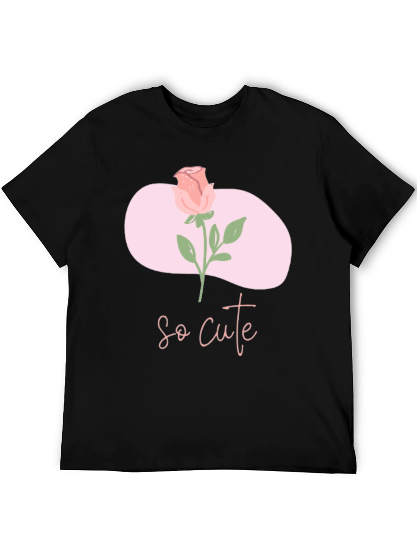 So Cute Rose Graphic Tee - Stylish Comfort