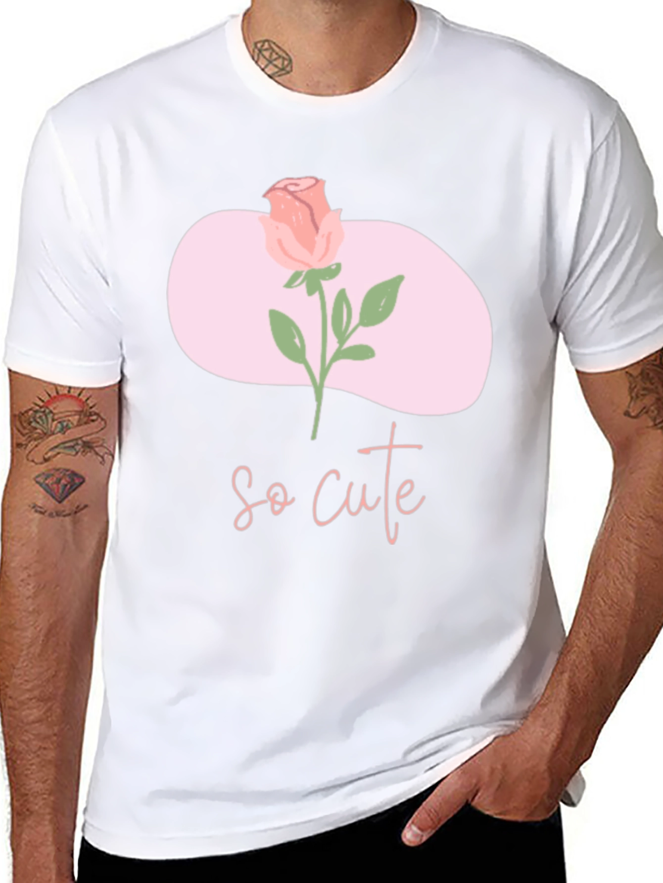 So Cute Rose Graphic Tee - Stylish Comfort