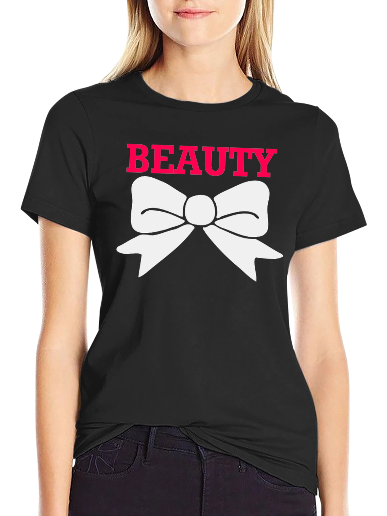 Beauty Bow Tee - Stylish Graphic T-Shirt