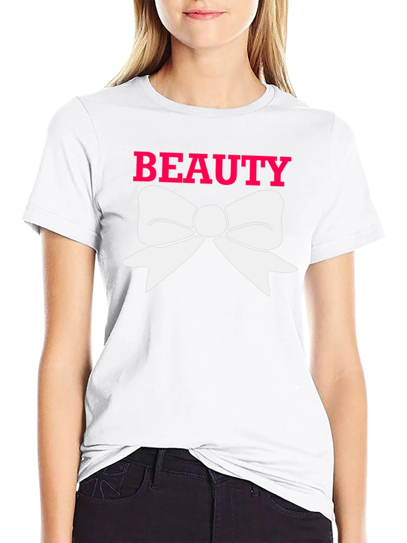 Beauty Bow Tee - Stylish Graphic T-Shirt