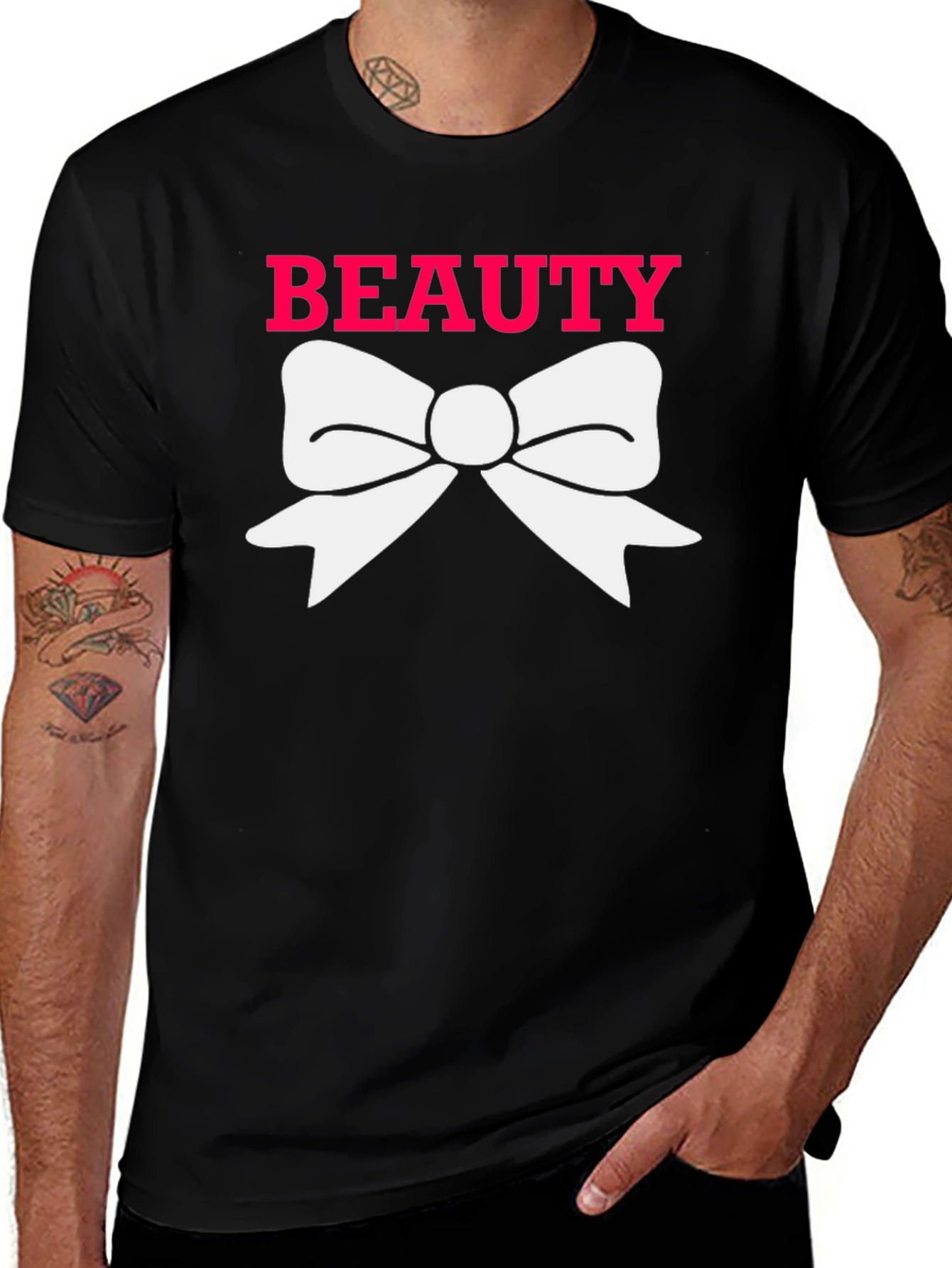 Beauty Bow Tee - Stylish Graphic T-Shirt