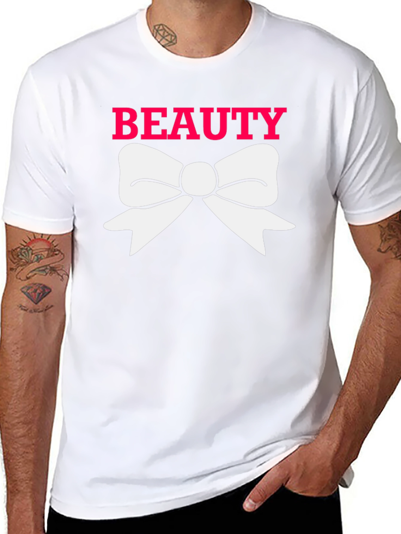 Beauty Bow Tee - Stylish Graphic T-Shirt