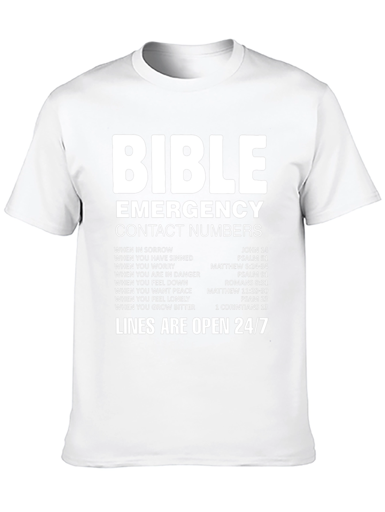 Bible Emergency Contact T-Shirt - Faith Based Apparel