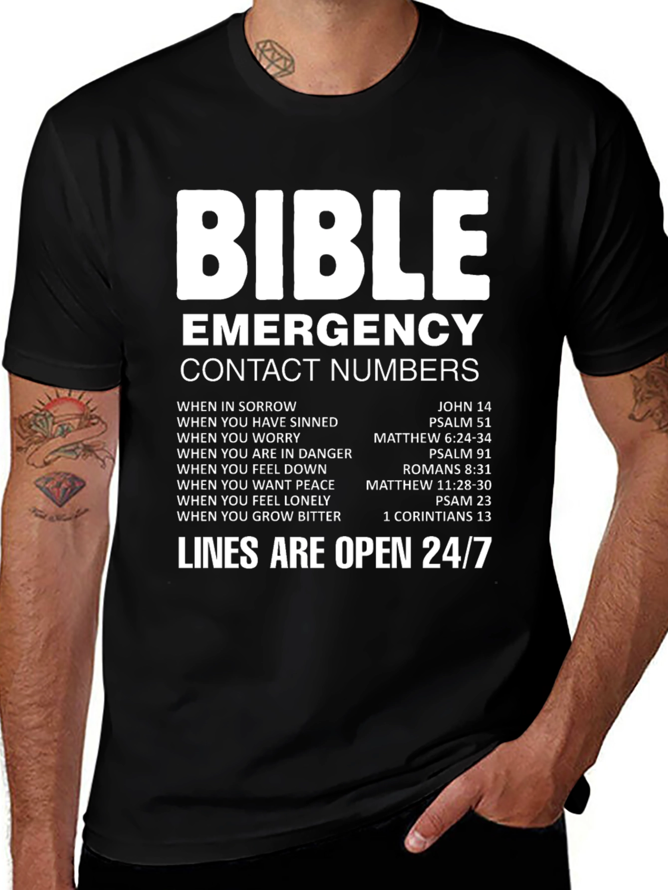Bible Emergency Contact T-Shirt - Faith Based Apparel
