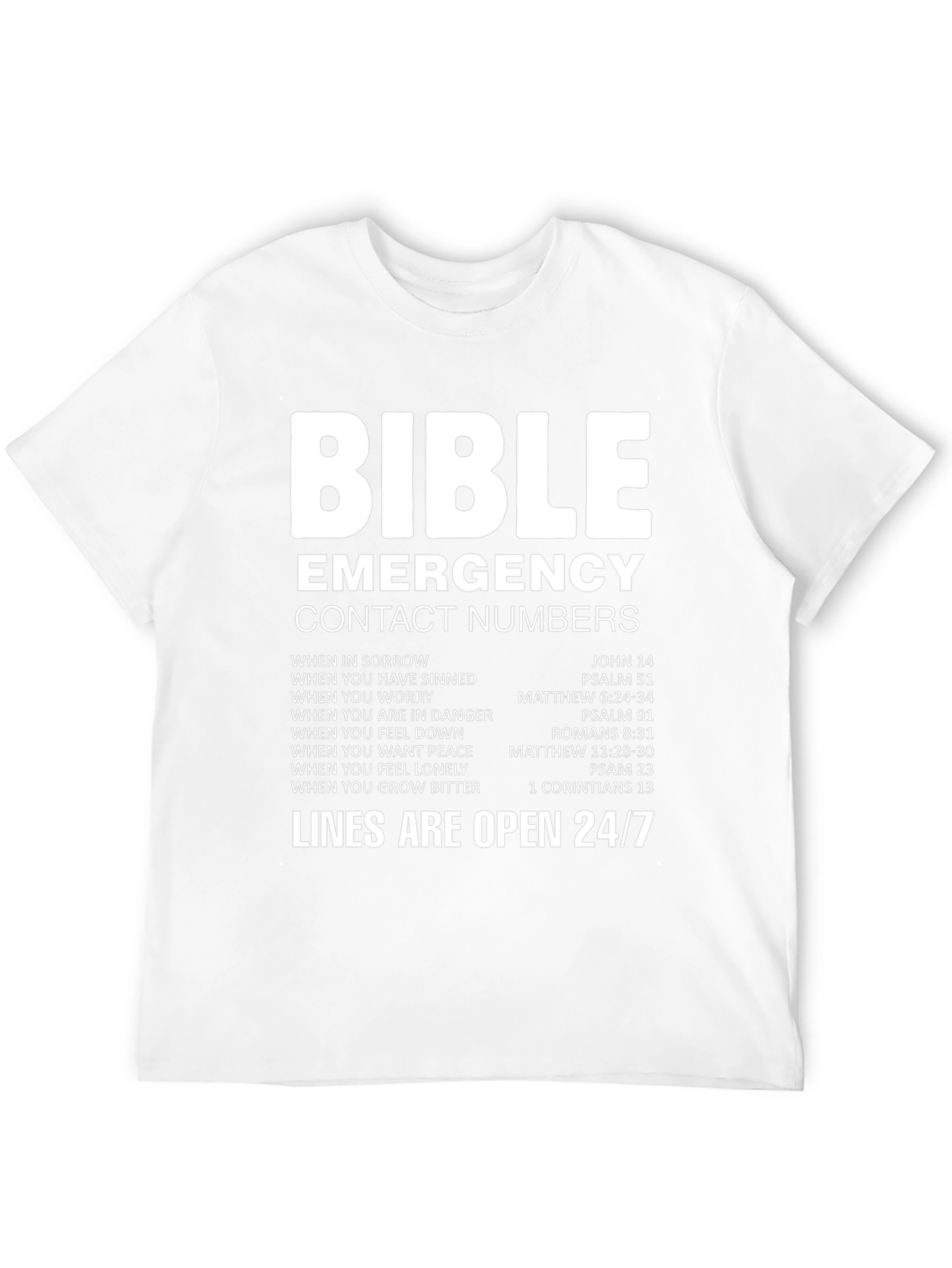 Bible Emergency Contact T-Shirt - Faith Based Apparel