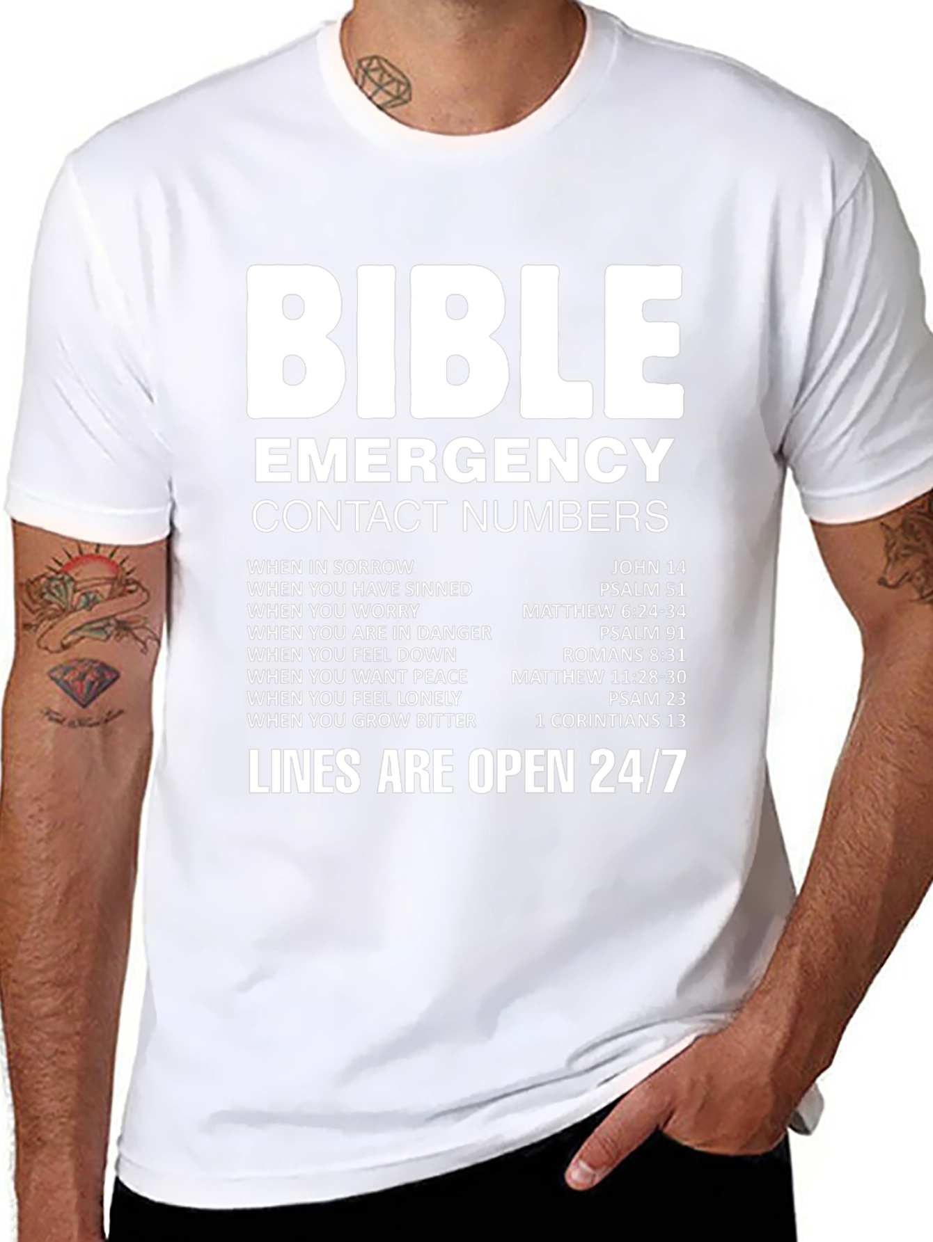 Bible Emergency Contact T-Shirt - Faith Based Apparel