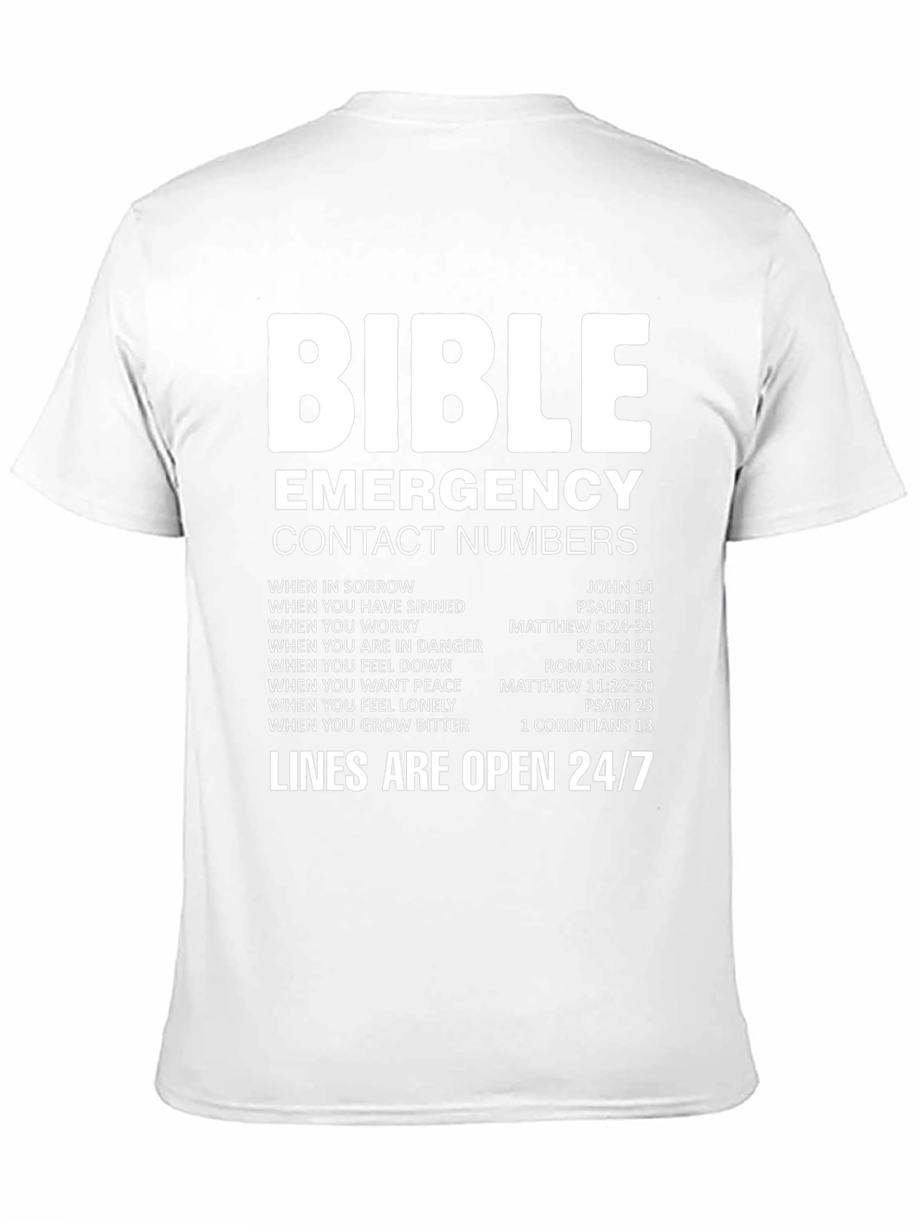 Bible Emergency Contact T-Shirt - Faith Based Apparel