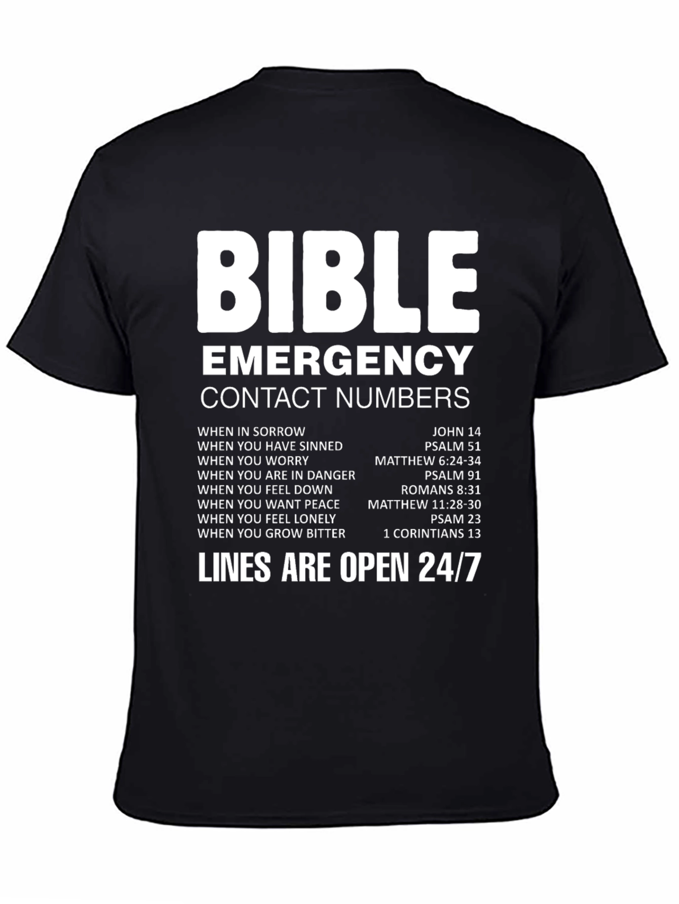 Bible Emergency Contact T-Shirt - Faith Based Apparel