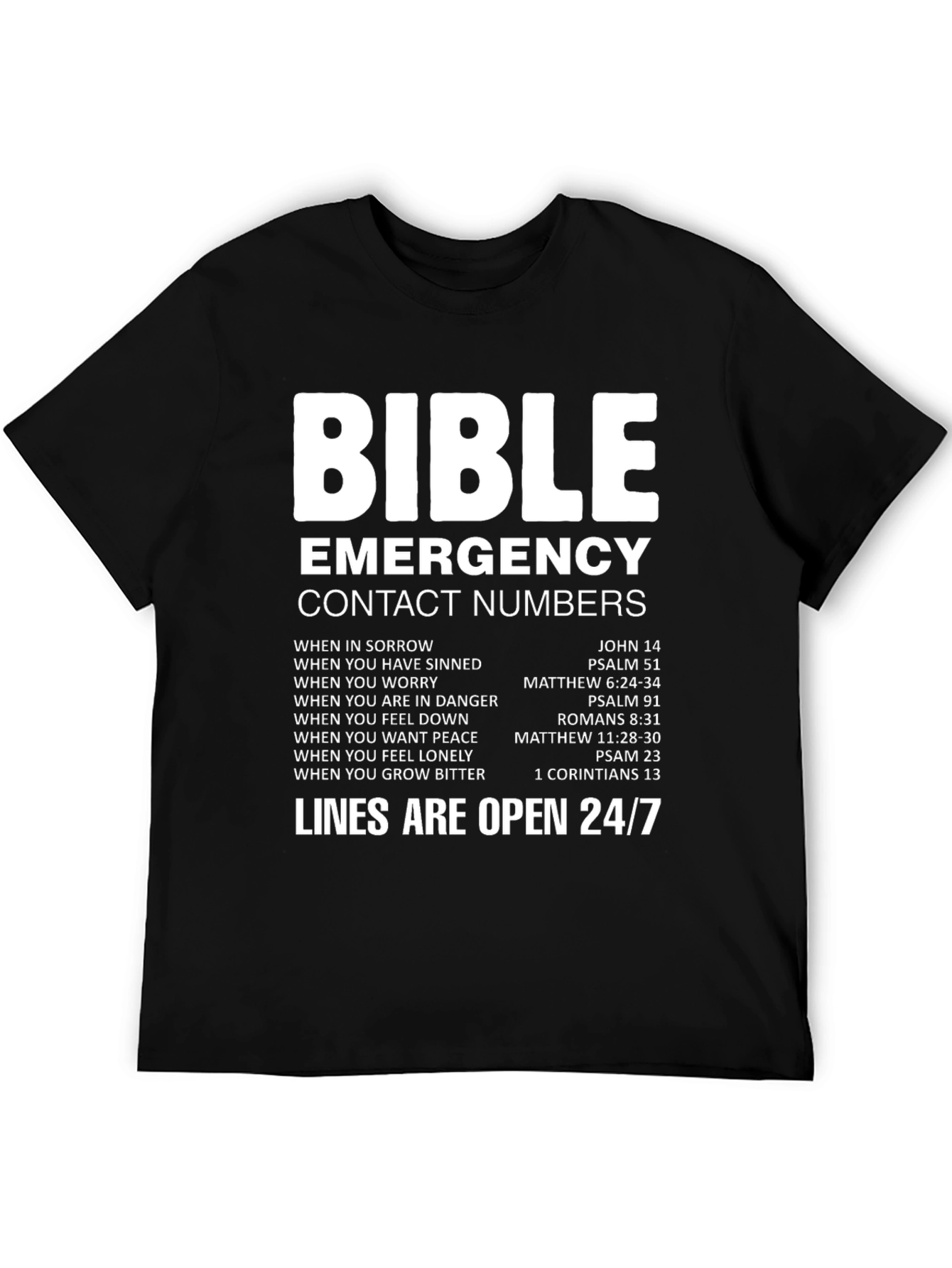 Bible Emergency Contact T-Shirt - Faith Based Apparel