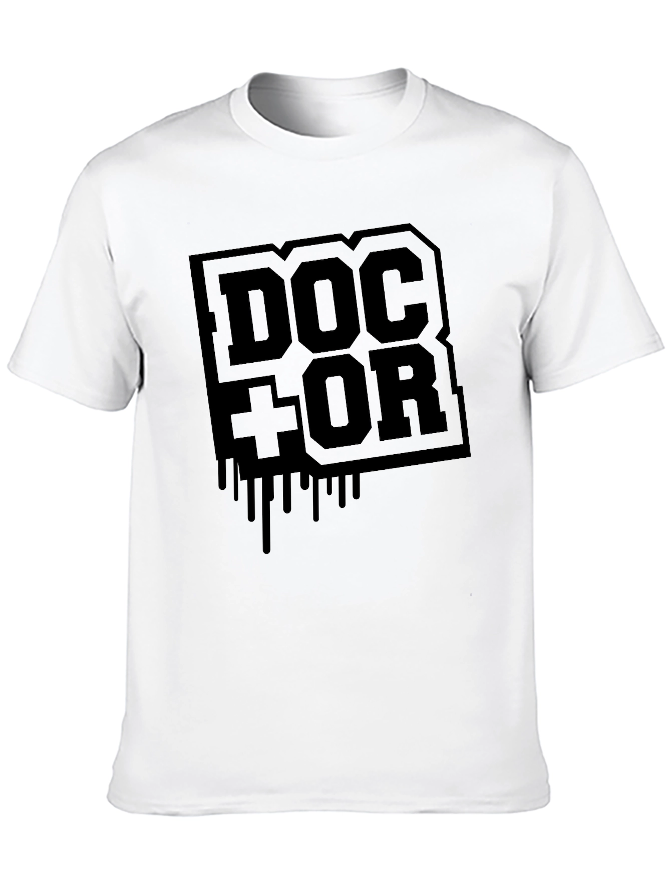 Doctor Graphic Print Black T-Shirt