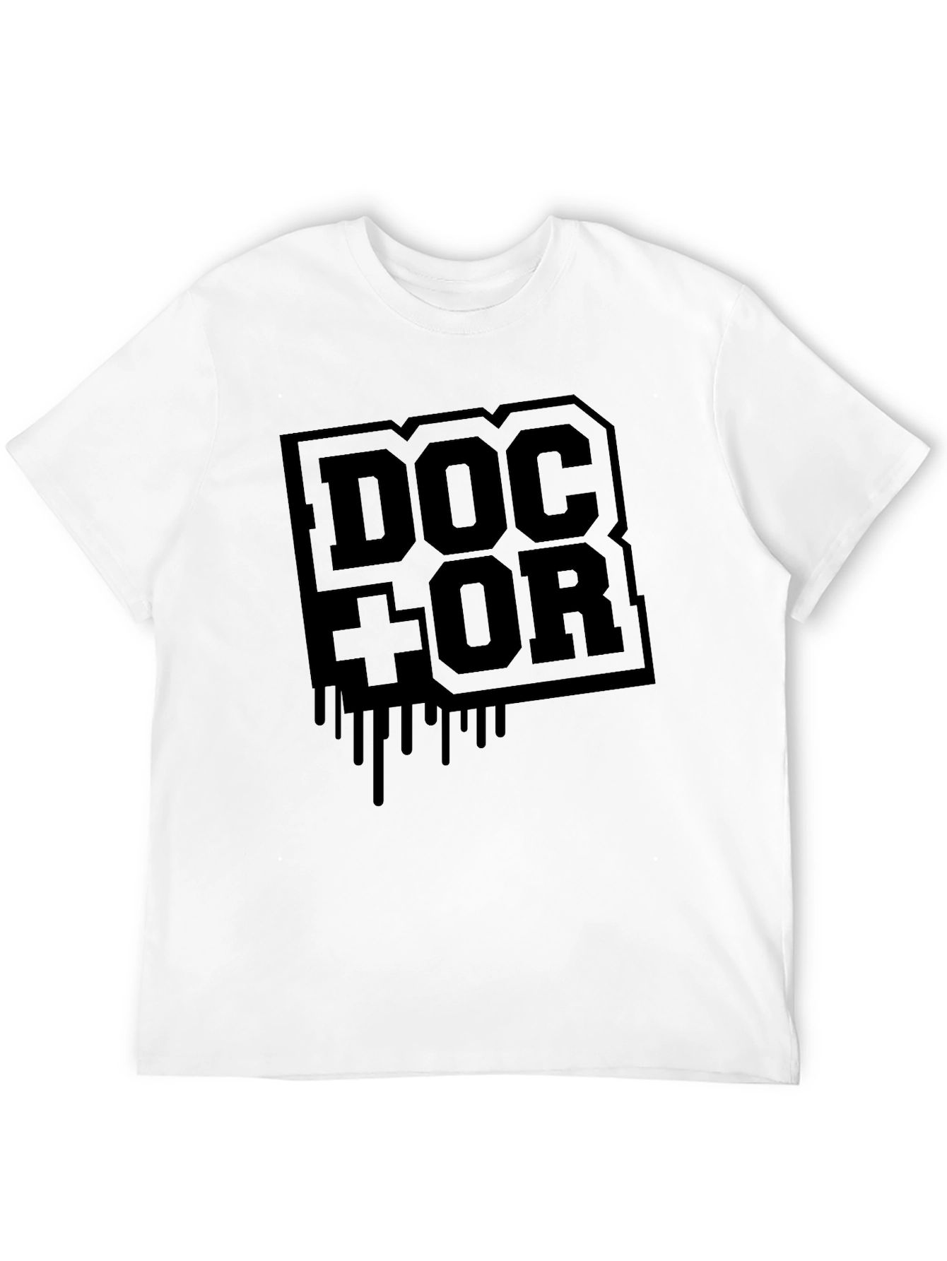 Doctor Graphic Print Black T-Shirt