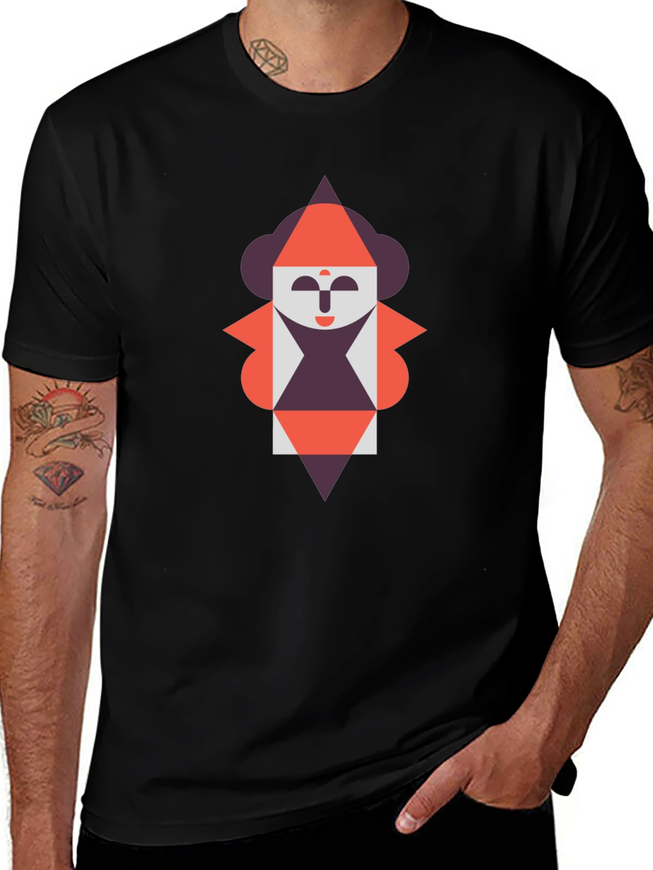 Geometric Figure Graphic Tee - Unique Design