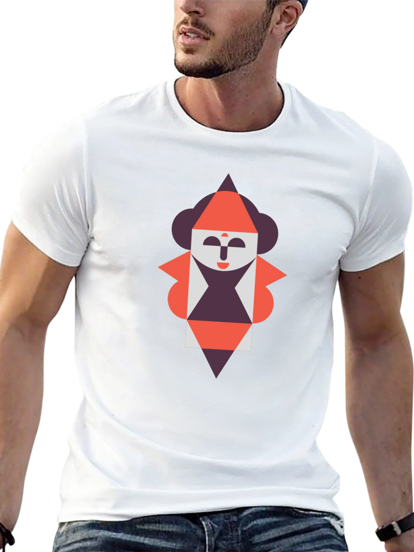 Geometric Figure Graphic Tee - Unique Design