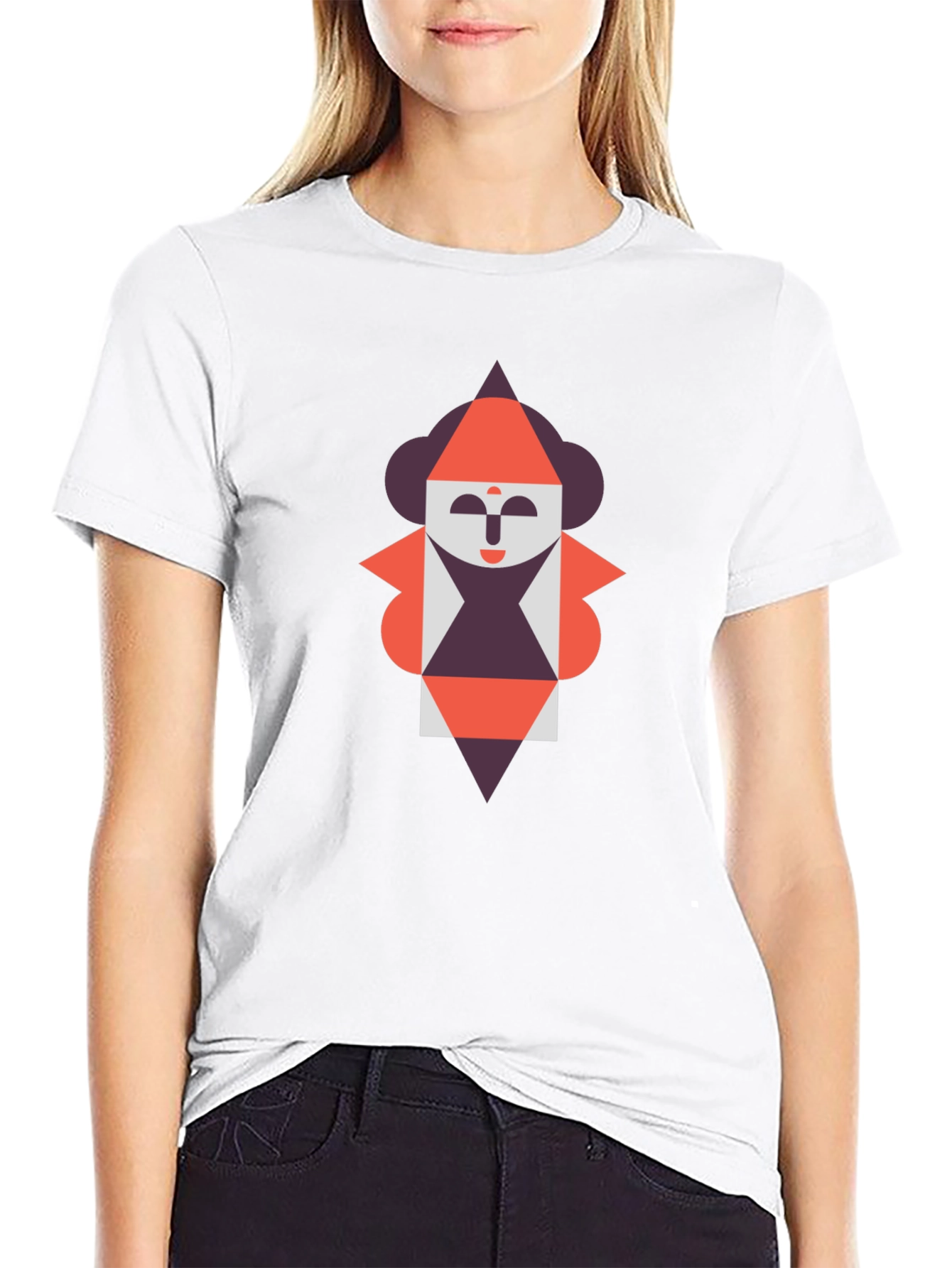 Geometric Figure Graphic Tee - Unique Design
