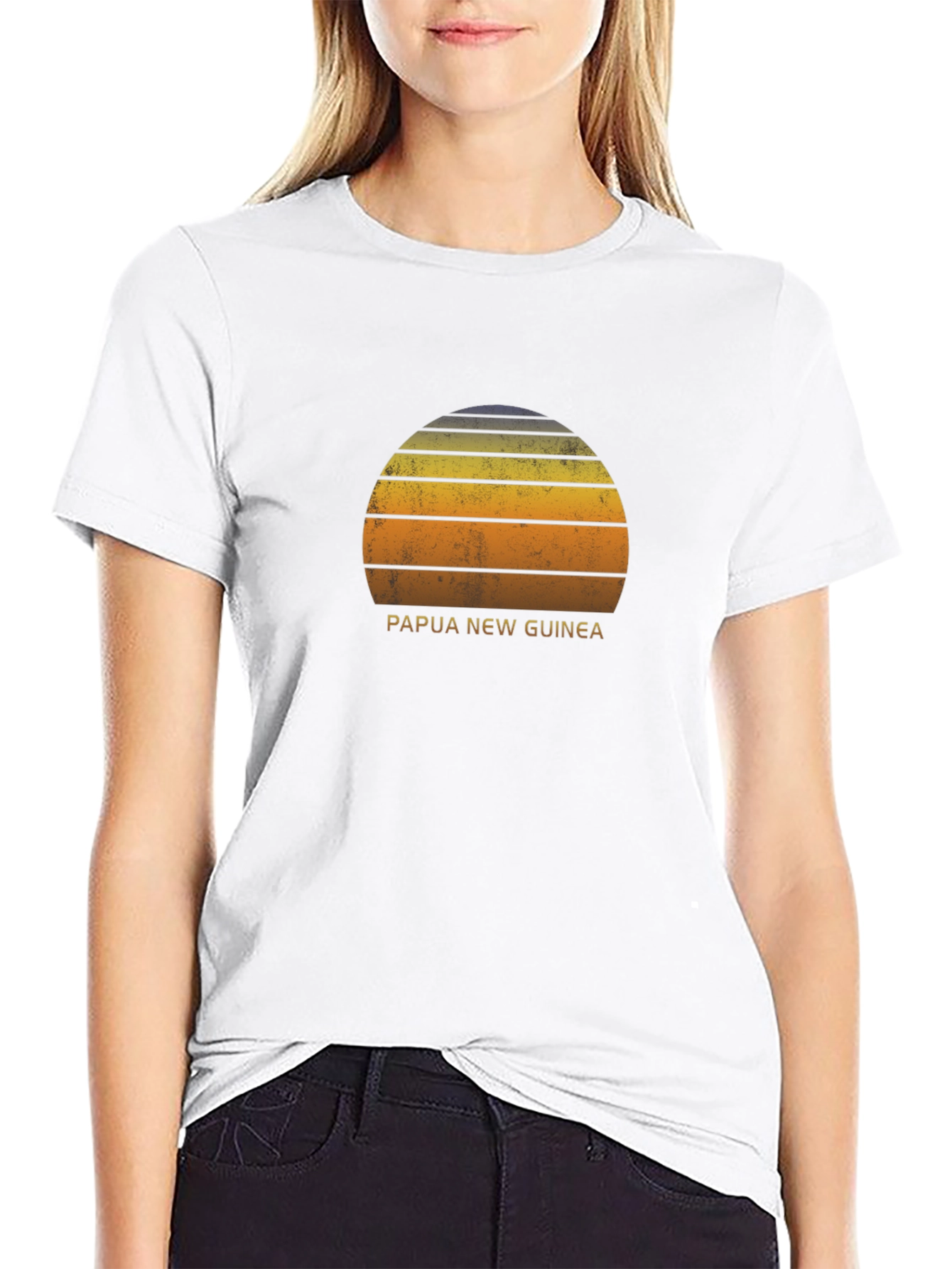 Papua New Guinea Sunset Graphic Tee - Retro Style