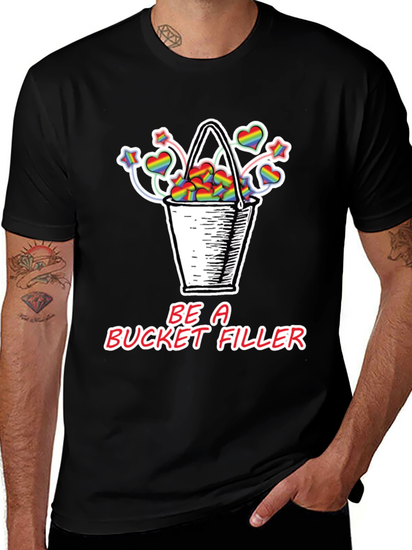 Be a Bucket Filler T-Shirt Pride Hearts Stars