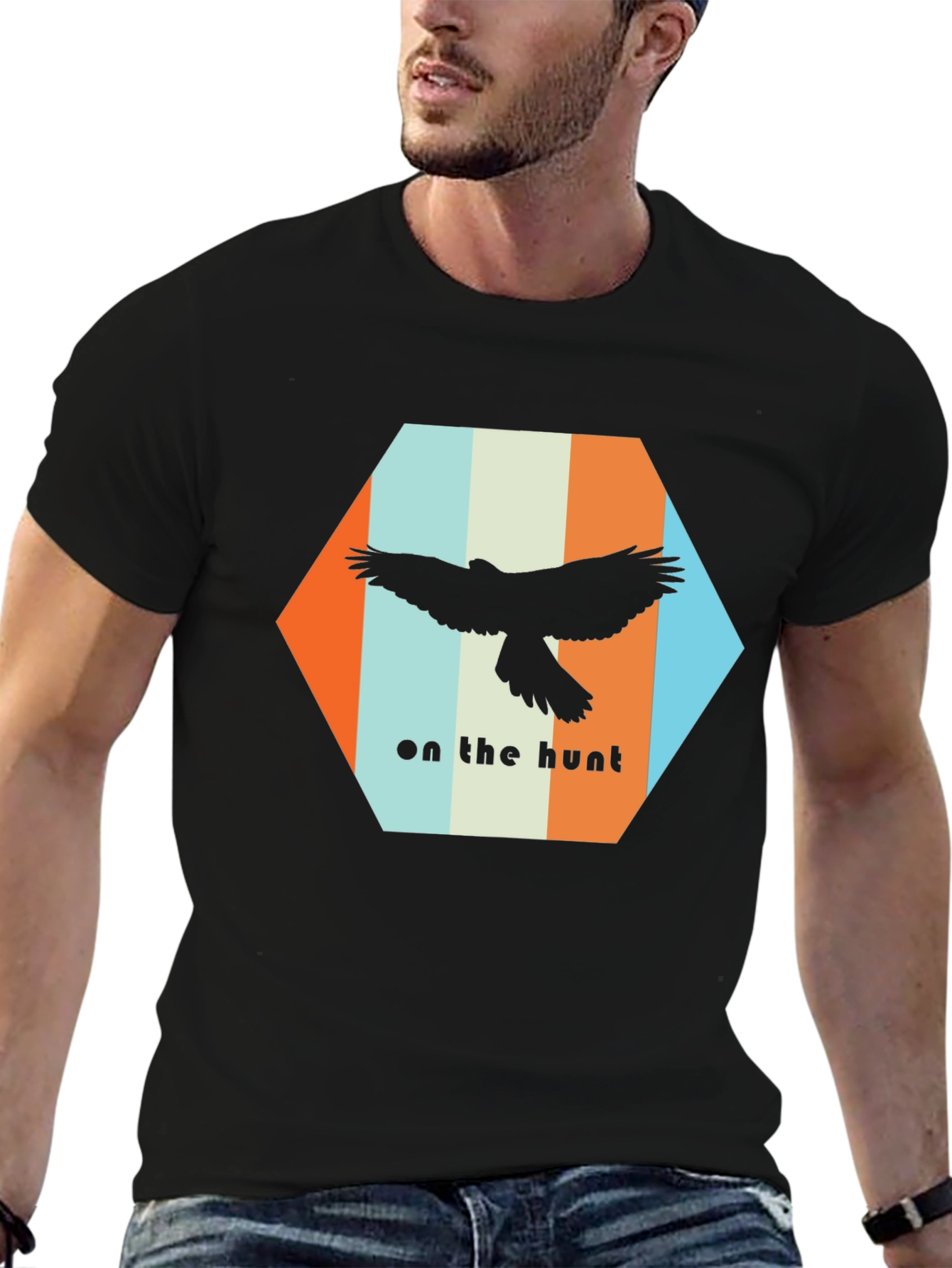 On The Hunt Graphic T-Shirt - Bird Silhouette Design
