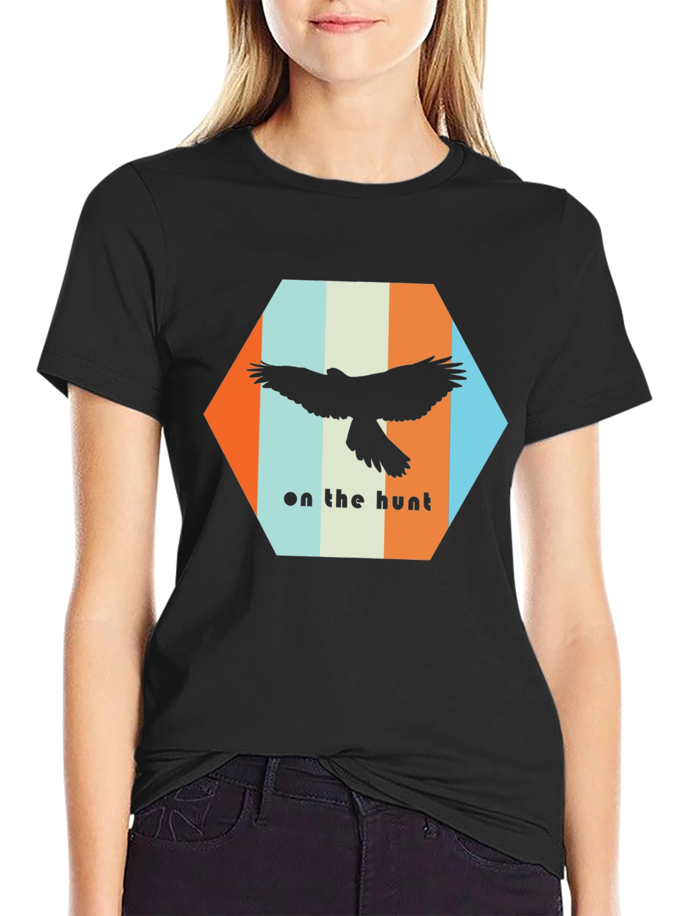 On The Hunt Graphic T-Shirt - Bird Silhouette Design