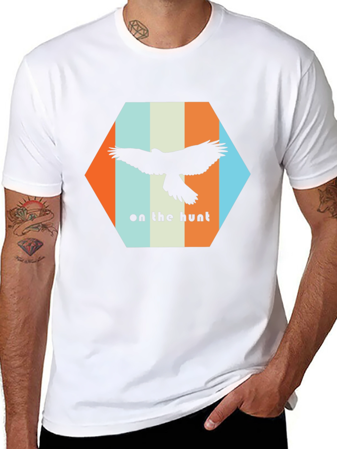 On The Hunt Graphic T-Shirt - Bird Silhouette Design